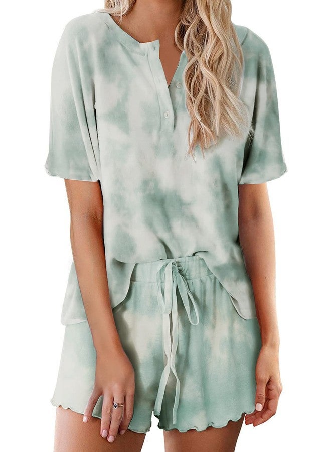 Ekouaer Tie Dye Pajamas Set Womens Loungewear Sleepwear 2 Piece PJ Sets - Image 1